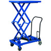 Vestil Steel Premium Double Scissor Lift Cart with Foot Release, 300 lb. Capacity, 33" x 19-1/2" Platform - CART-300-D-FR