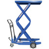 Vestil Steel Premium Double Scissor Lift Cart with Hand Release, 400 lb. Capacity, 35-7/16" x 23-5/8" Platform  - CART-400-D-HR
