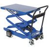 Vestil Steel Premium Double Scissor Lift Cart with Hand Release, 400 lb. Capacity, 35-7/16" x 23-5/8" Platform  - CART-400-D-HR