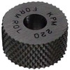 Made in USA Standard Knurl Wheel: 1" Dia, 90 ° Tooth Angle, 20 TPI, Diamond, High Speed Steel 3/8" Face Width, 5/16" Hole, Series OU OUM-220 - 77750065