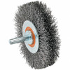 WALTER Surface Technologies | Mounted Wire Brush with Crimped Wire | 1-3/8" Dia, 1/4" Thick, 0.008" MTD - 13C110