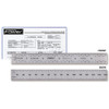 Fowler Steel Rule: 6" OAL, English & Metric Graduation, Rigid Silver, 1/32 & 1/64" Graduation 52-265-006-0 - 75295956