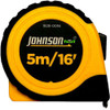 Johnson Level & Tool Tape Measure: 16 ft. Long, 3/4" Width, Yellow Blade 1/16" Graduation, Inch & Metric Graduation, Yellow Case 1828-0016 - 56299167