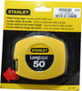 Stanley Tape Measure: 50 ft. Long, 3/8" Width, Yellow Blade 1/8" Graduation, Inch Graduation, Yellow Case 34-103 - 08366908