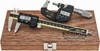 Mitutoyo Machinist Caliper & Micrometer Kit: 4 pc, 0 to 150 mm Caliper, 0 to 25.4 mm Micrometer, Includes Digimatic Caliper with Absolute Encoder, Digimatic Micrometer, Mahogany Case & Micrometer Spanner 64PKA077B - 06367338