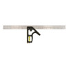 Johnson Level & Tool 1 Piece, 16" Combination Square Set 1/8 & 1/16" (Inch/Metric) Graduation, Stainless Steel Blade, Cast Zinc Head 420EM - 44738995