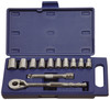 Williams Industrial Tools 12 pc 1/2" Drive 12-Point Metric Shallow Socket and Drive Tool Set Compact Case - JHW50669