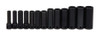 Williams Industrial Tools 13 pc 3/8" Drive 6-Point Metric Deep Socket Set  on Rail and Clips - JHWMS-12-13H
