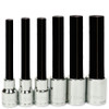 Williams Industrial Tools 6 pc 1/2" Drive 6-Point Metric Bit Long Hex Bit Socket Set on Rail and Clips - JHW32953