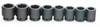 Williams Industrial Tools 8  pc 3/4" Drive 6-Point Metric Deep Socket Set  on Rail and Clips - JHWMS-6-8H