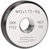 SPI Threaded Ring Gage: M12 x 1.75 Thread, Metric, Class 6G, No Go Class 6G, Oil Hardened Non-Shrinking Steel (OHNS), , NPL Traceability Certification Included 34-490-3 - 75890459