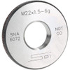 SPI Threaded Ring Gage: M22 x 1.50 Thread, Metric, Class 6G, No Go Class 6G, Oil Hardened Non-Shrinking Steel (OHNS), , NPL Traceability Certification Included 34-508-2 - 75890558
