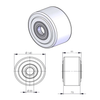 GKS Premium G White Roller for GKS Machinery Dollies - 4-10022