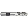 Morse Cutting Tools 96513 Ball Nose End Mill, 5/16" Dia. x 3/4" LOC x 3/8" Shank Dia. x 2-1/2" OAL, 4 FL, HSS, TiN, Series 4554G - 1021797