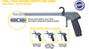 Guardair U75LJ High Power Safety Air Gun Long John Venturi Nozzle, 12" Extension, Short Trigger Style 2 - U75LJ012AA2