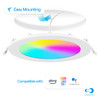 Infibrite Slim Recessed LED Downlight, Wet Rated, 6-Inch, Smart Multi-Color RGB 2700K-6500K, 1100 Lumens, 12 Watts - IB-002-1-12W-WH