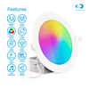 Infibrite Slim Recessed LED Downlight, Wet Rated, 6-Inch, Smart Multi-Color RGB 2700K-6500K, 1100 Lumens, 12 Watts - IB-002-1-12W-WH