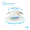 Infibrite Recessed Retrofit LED Sleek Downlight Kit, 4 Inch, Smart Multi-Color RGB 2700K-6500K, 810 Lumens, 9 Watts - IB-005-1-9W-WH
