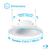 Infibrite Recessed Retrofit LED Sleek Downlight Kit, 6 Inch, Smart Multi-Color RGB 2700K-6500K, 1100 Lumens, 12 Watts - IB-006-1-12W-WH