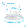 Infibrite Recessed Retrofit LED Sleek Downlight Kit, 6 Inch, 5000K, 1100 Lumens, 12 Watts - IB-006-5-12W-WH
