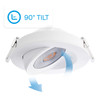 Infibrite 360 Degree Gimbal Triac Dimmable LED Recessed Downlight, White, New Construction, 4 Inch, 5CCT 2700K, 3000K, 3500K, 4000K, 5000K, 1200 Lumens, 12 Watts - IB-021-8-12W-WH