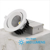 Infibrite Gimbal 24 Deg Angle 0-10V Dimmable LED Recessed Light, 4 Inch, 5CCT Selectable, White - IB-015-8-12W-10V