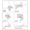Insize Combination Square Set Open Type Protractor: 12" Range - 2274-4