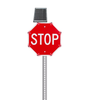 High-visibility stop sign mounted on a pole with integrated LED lighting, designed for parking management, road safety, security checkpoints, and emergency traffic direction.