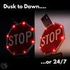 Bright illuminated stop signs with flashing red LEDs for 24/7 traffic safety, roadwork zones, school crossings, parking areas, and hazard warning systems.