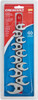 Crescent Crowfoot Wrench Set: 10 Pc, 10 mm 11 mm 12 mm 13 mm 14 mm 15 mm 17 mm 18 mm 19 mm & 9 mm Wrench, Metric Chrome-Plated CCFWS1N - 35158989