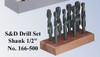 Precise High Speed Steel Drill Sets, 2 Sets Included, 8 Pieces: 9/16" to 1" by 16ths, 115 Pieces: 1/16"-1/2" by 64ths #1 - #60 and A - Z - SDS-123