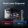 OMTech Solis Duo 50W Fiber & 40W Diode Dual Laser Engraver with Autofocus - FMM-RB54-US