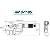 Dasqua 0-1" IP65 Digital Outside Micrometer & Micrometer Stand Combo - 9999-0040