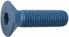 Metric Blue Flat Socket Cap Screw: M3x0.5, 10.9 Alloy Steel, Metric Blue Finish Hex Socket, 90 deg Flat, 2.00 mm, Fully Threaded UST183997 - 72673064