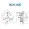 Vertex 6" 3-Jaw Self-Centering Super Thin Chuck with Reversible Top Jaws - 3900-2426