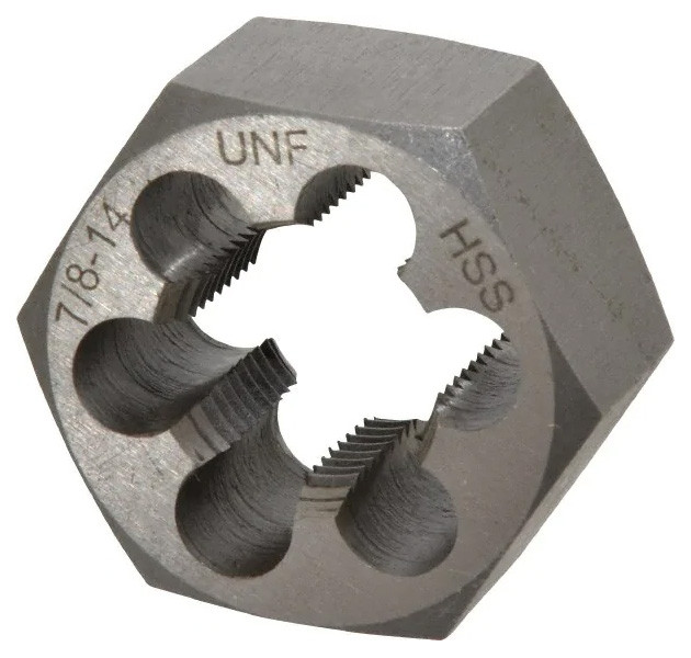 Interstate Hex Rethreading Bolt Die, HSS, 7/814 UNF 733683 Penn