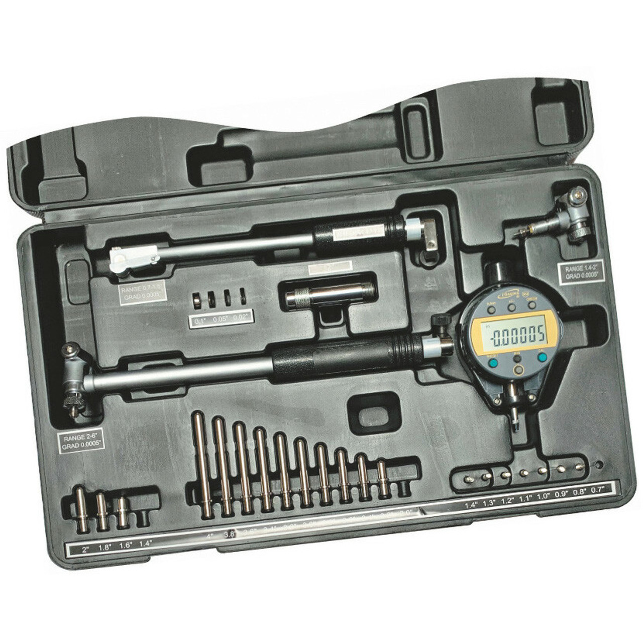 iGaging Extended Range Digital Bore Gauge Set, Bore Gauge Range 0.76