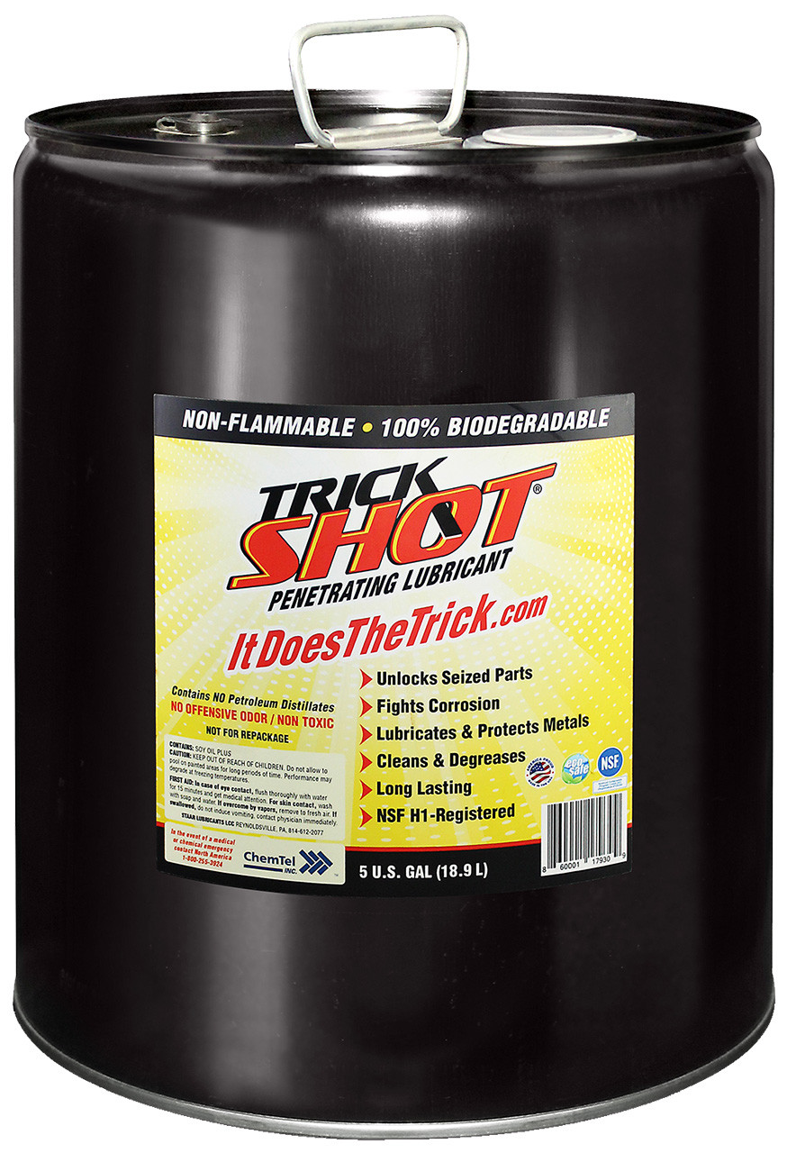 Trick Shot Lubricant, 5 Gallon Pail with Rieke Spout