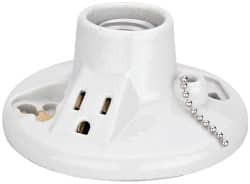 Leviton 2 Pin, 125 VAC, 660 Watt, Medium Base, Pull Chain Lamp Holder 4