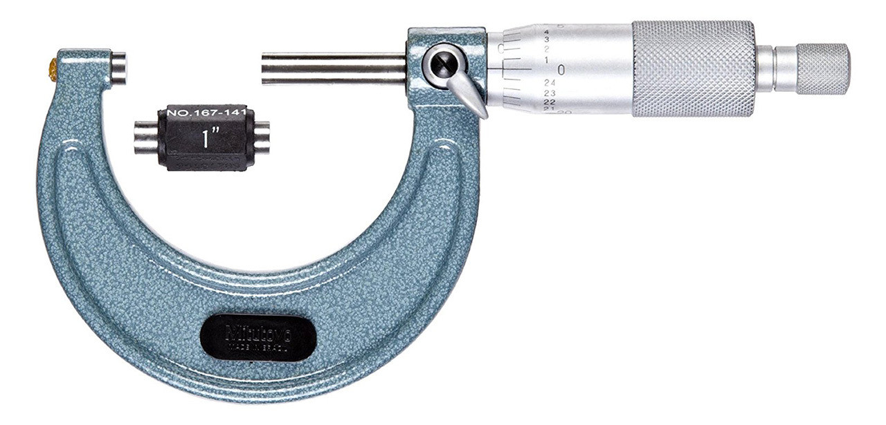Mitutoyo Outside Micrometer with ratchet stop, 1-2