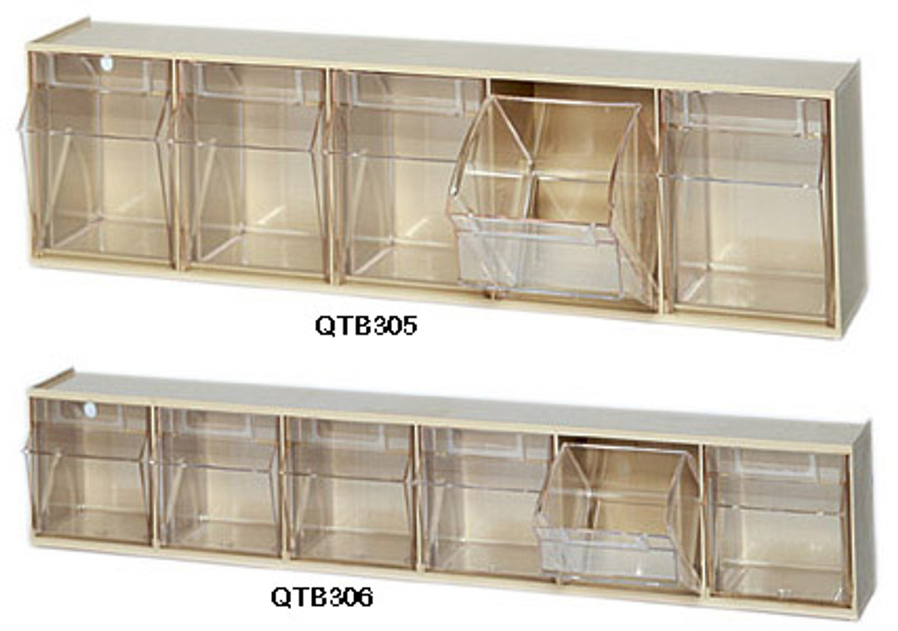 QUANTUM STORAGE SYSTEMS QTB 309 Clear Tip Out Bins Type, White Color,  Plastic Material Storage Bin