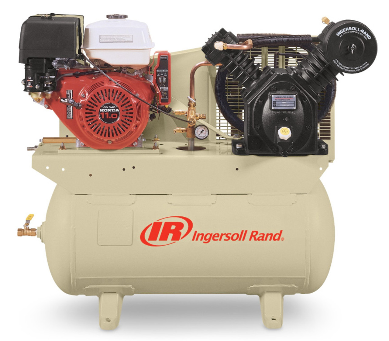 Ingersoll Rand Truck-Mounted Two-Stage Gas Driven Reciprocating Air  Compressor, 13 HP, Honda Engine, 30 Gallon Tank - 2475F13GH - Penn Tool  Co., Inc