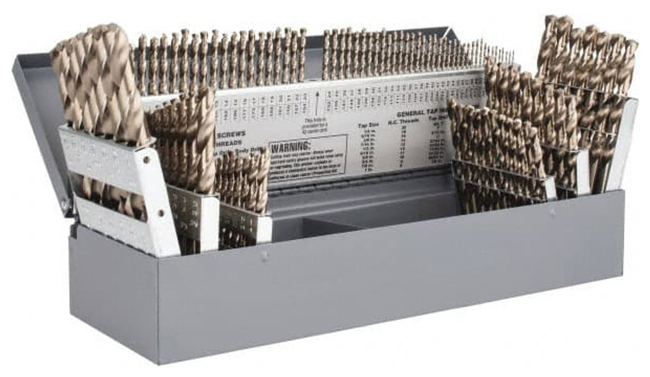 CleーLine C21121 135 Degree HeavyーDuty Cobalt Jobber Length Drill Set in Met 