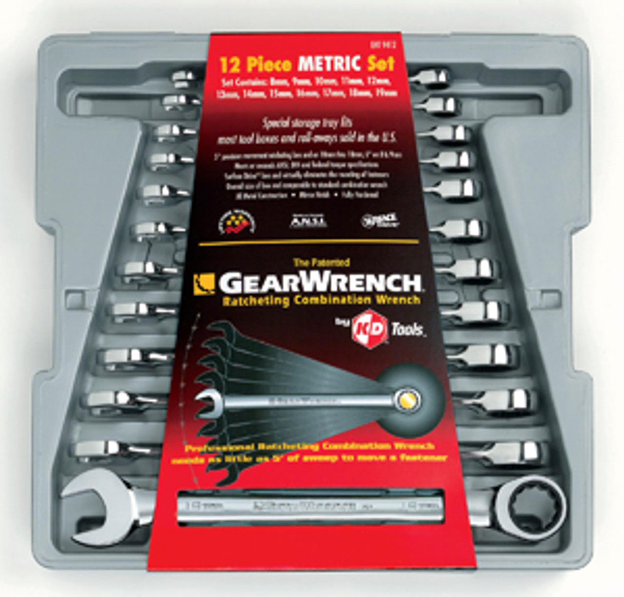 GearWrench 9701 8-Piece Flex-Head Ratcheting-Box Combo Wrench, 5