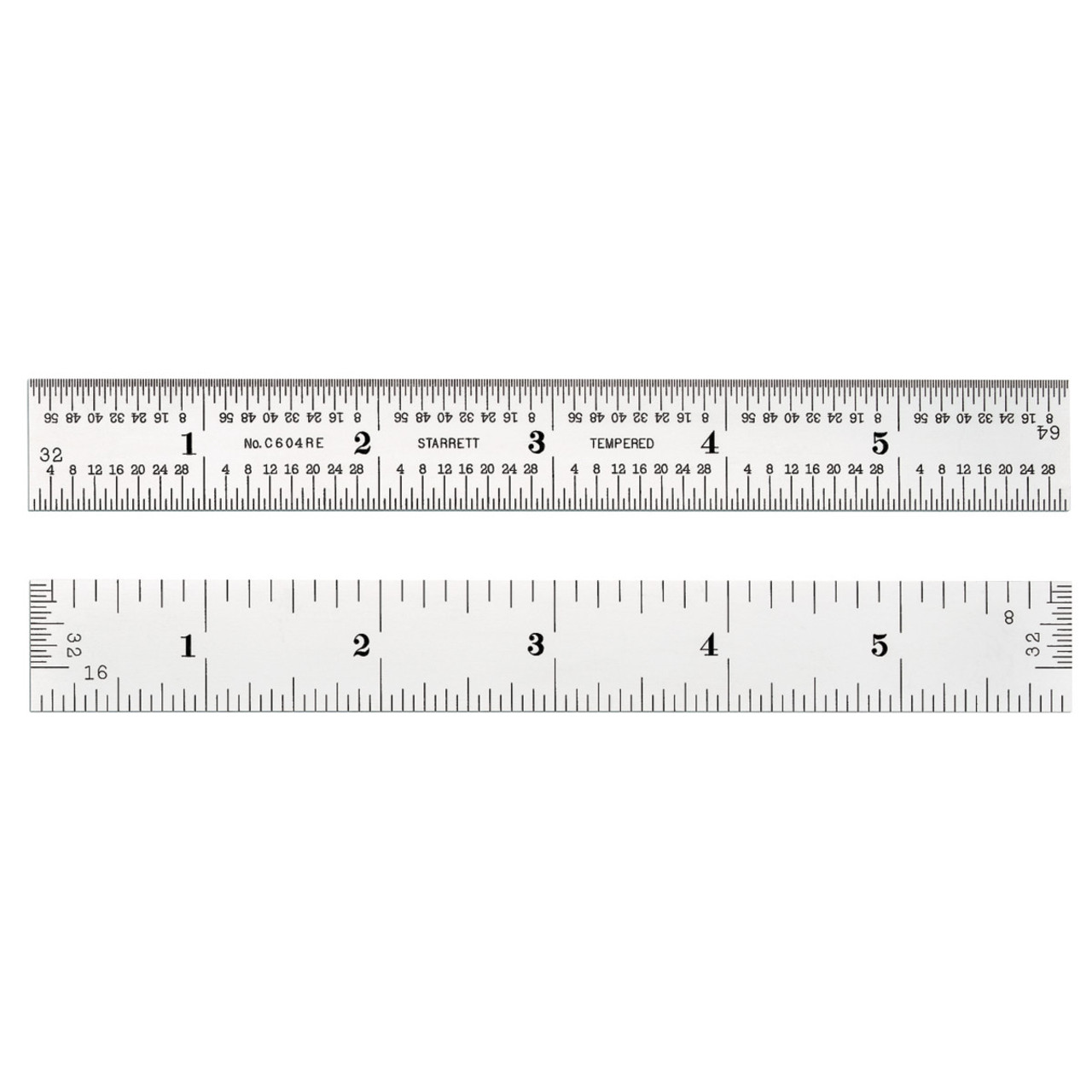 Starrett C604RE-6 Steel Rule with Inch Graduations, 6