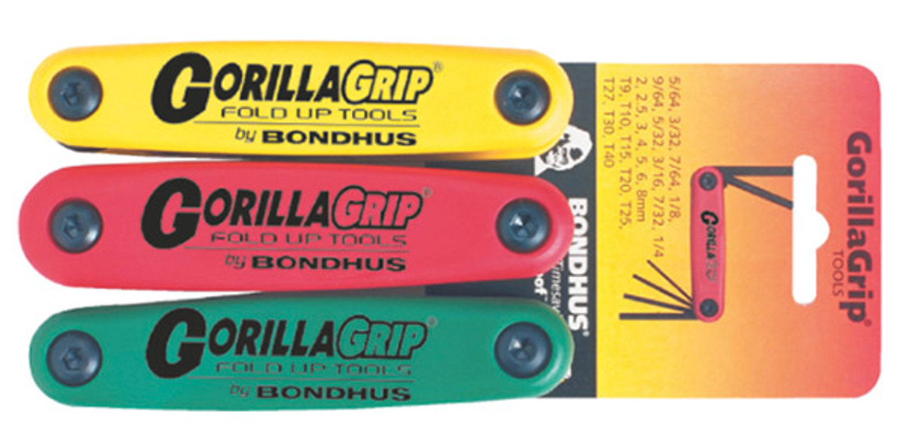 Bondhus Gorilla Grip™ Fold-Up Triple Pack Inch/Metric/Torx - 12533 -  71-350-348 - Penn Tool Co., Inc