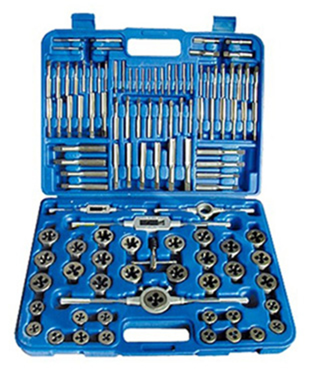 Precise Tap & Die Set, 110 Pcs. Carbon Steel, 4-40 thru 3/4