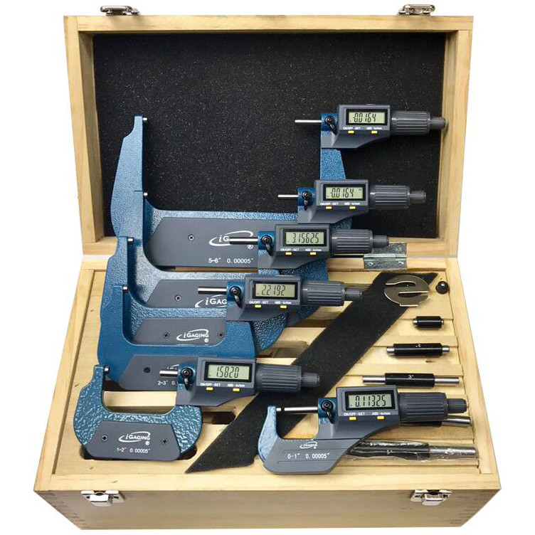 iGaging 5 Piece IP40 Digital Micrometer Set 06" 35040216 Penn