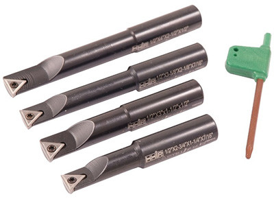 Precise 4 Piece 1/2" Round Shank Indexable Boring Bar Set 10010704