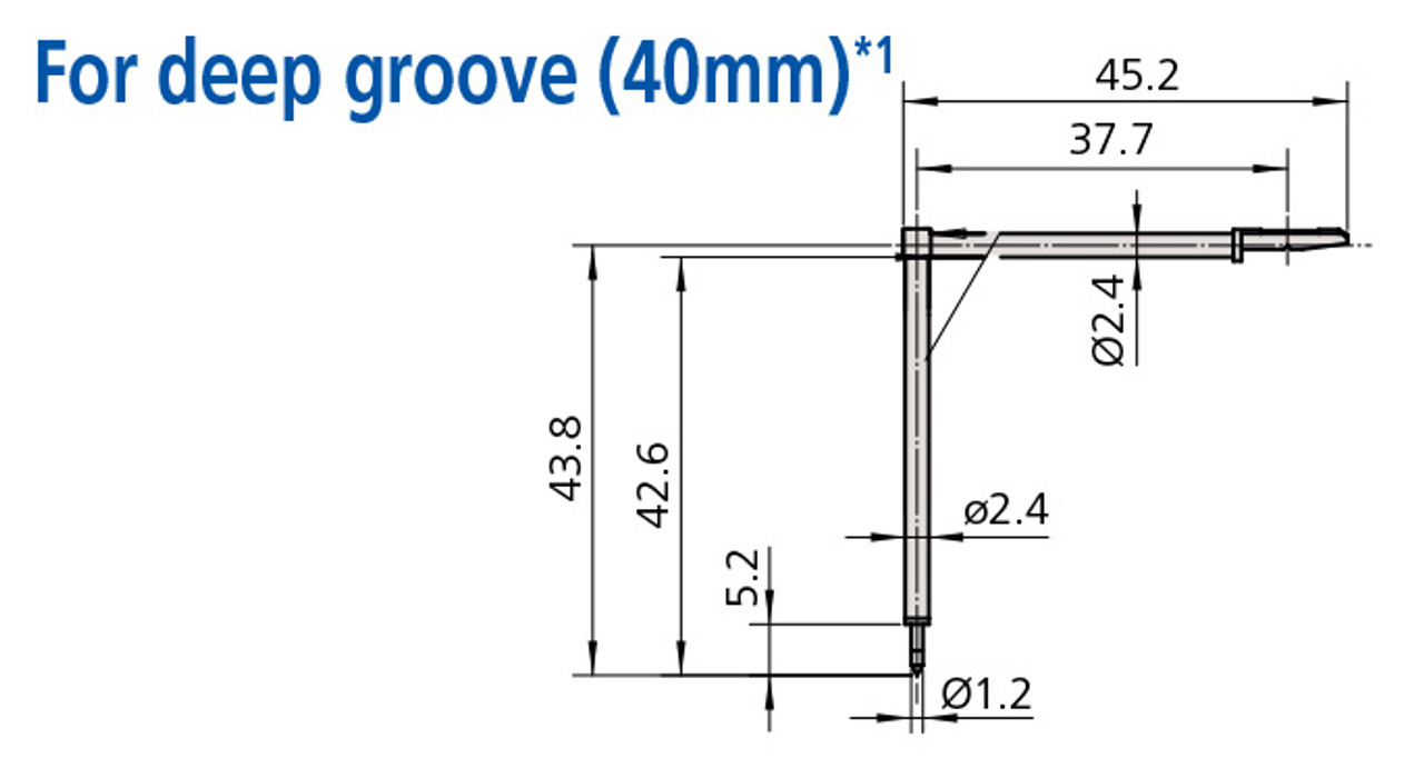 Mitutoyo Deep Groove Stylus (40mm), Tip Angle 60°, Tip Radius (2µm) -  12AAE895 - Penn Tool Co., Inc